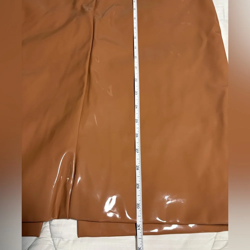 Anthropologie Sunday in Brooklyn Glossy Brown Pencil Skirt - Picture 9 of 13